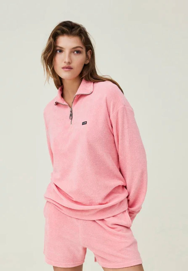 Kelly Organic Cotton Half Zip Terry Sweatshirt