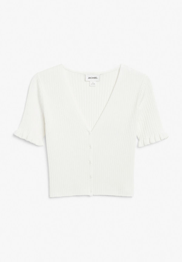 Knit crop top - White