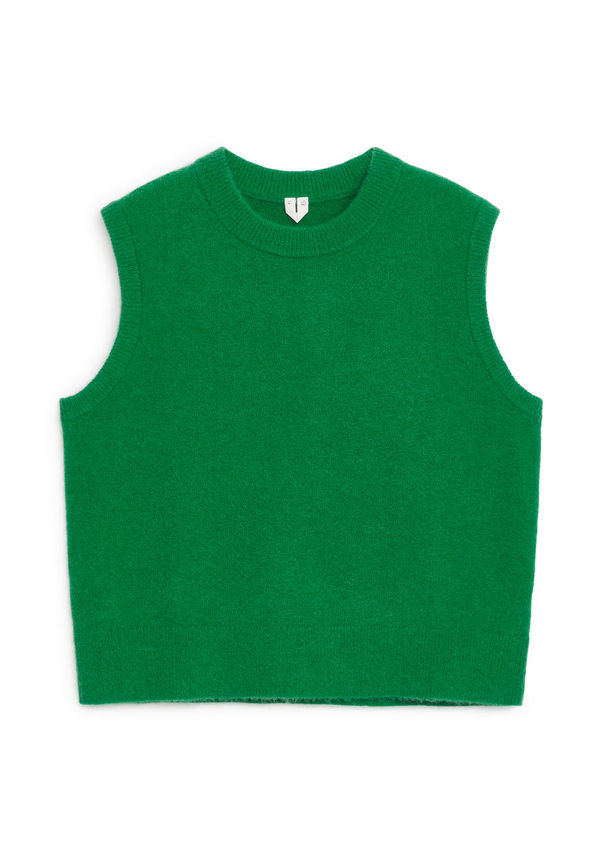 Knitted Alpaca Vest - Green