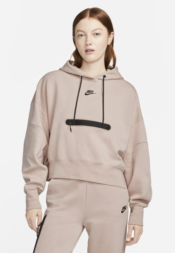 Kort huvtröja Nike Sportswear Tech Fleece i oversize-modell för kvinnor - Rosa