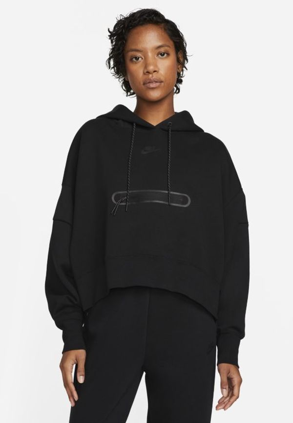 Kort huvtröja Nike Sportswear Tech Fleece i oversize-modell för kvinnor - Svart