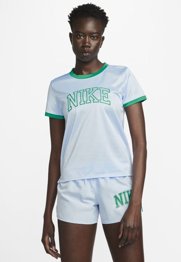 Kortärmad löpartröja Nike Dri-FIT Swoosh för kvinnor - Blå