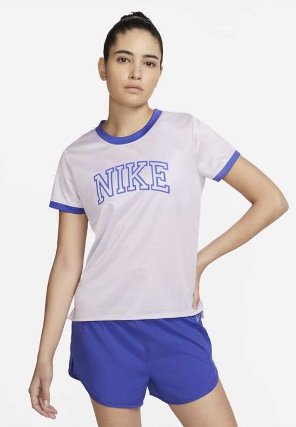 Kortärmad löpartröja Nike Dri-FIT Swoosh för kvinnor - Lila