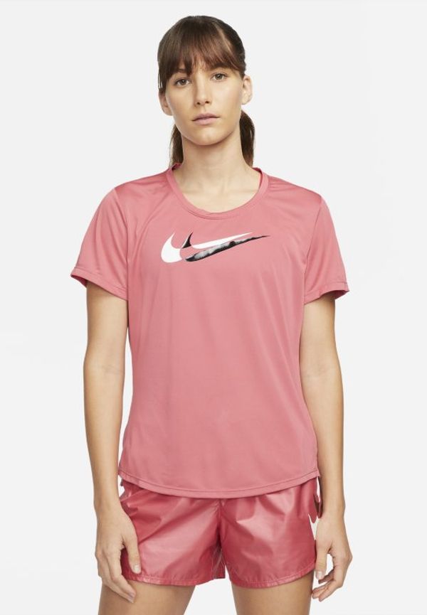 Kortärmad löpartröja Nike Dri-FIT Swoosh Run för kvinnor - Rosa