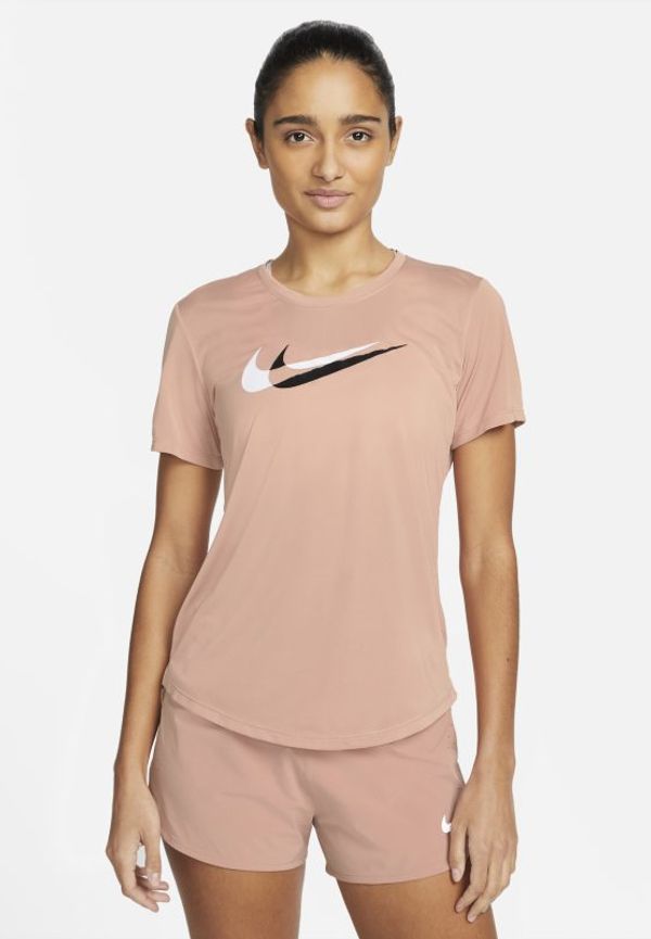 Kortärmad löpartröja Nike Dri-FIT Swoosh Run för kvinnor - Röd