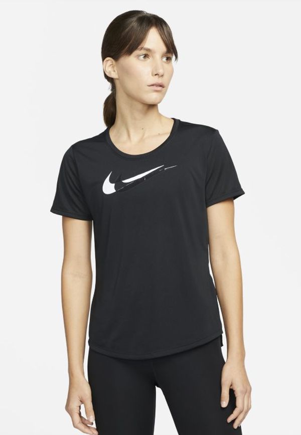Kortärmad löpartröja Nike Dri-FIT Swoosh Run för kvinnor - Svart