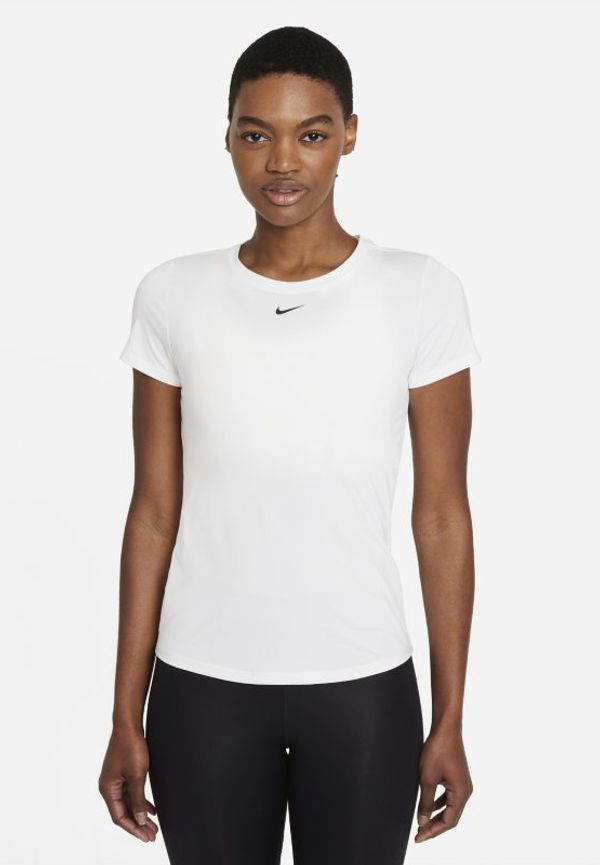 Kortärmad tröja med smal passform Nike Dri-FIT One för kvinnor - Vit