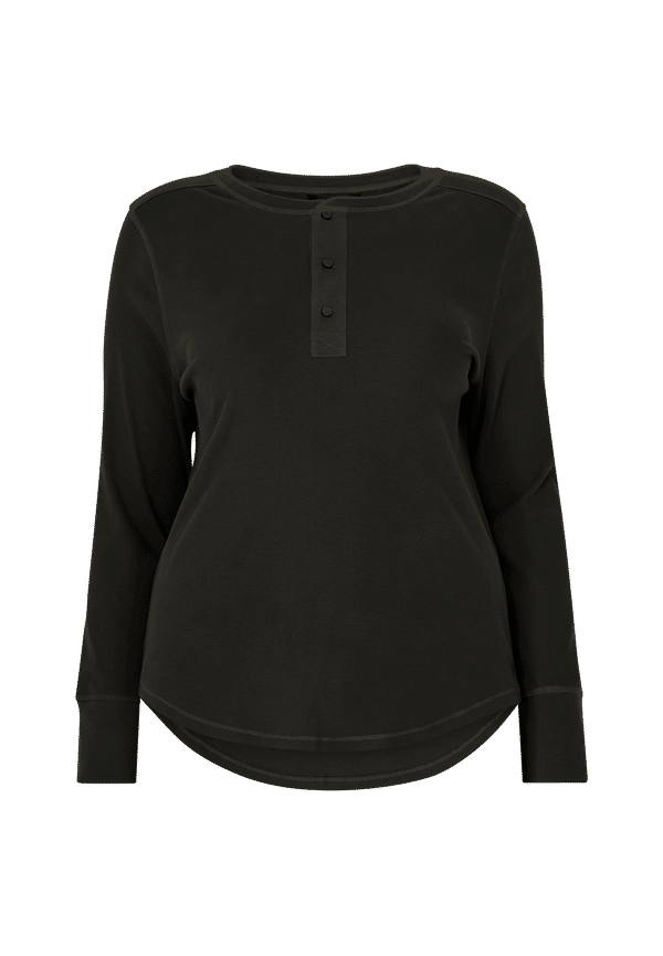 Lauren Ralph Lauren Curve - Tröja Rfnd Strtch 2x2 Rib-Shirt - Svart