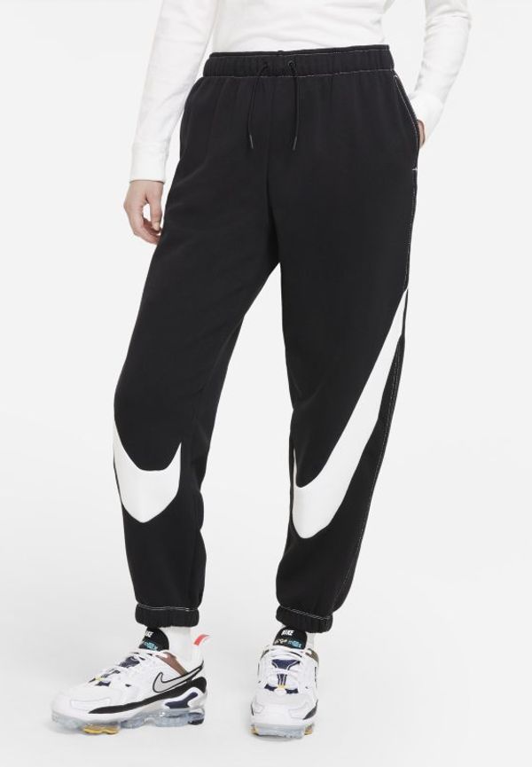 Lediga fleecejoggingbyxor Nike Sportswear Swoosh för kvinnor - Svart