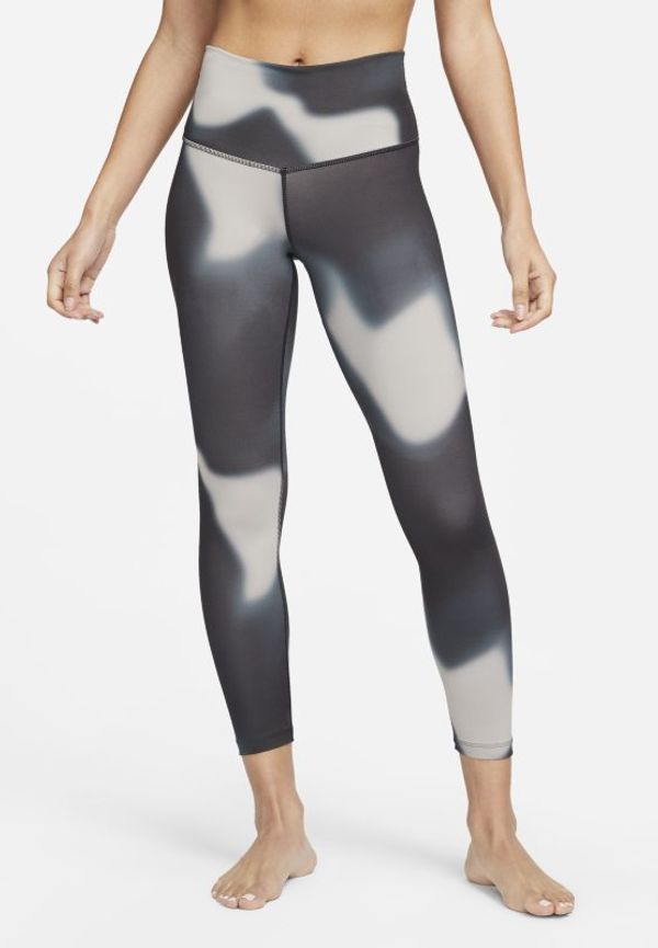 Leggings i 7/8-längd med hög midja och ombré-effekt Nike Yoga Dri-FIT för kvinnor - Grå