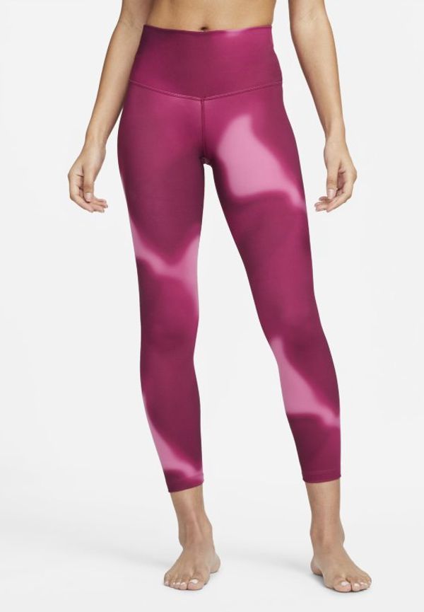 Leggings i 7/8-längd med hög midja och ombré-effekt Nike Yoga Dri-FIT för kvinnor - Rosa