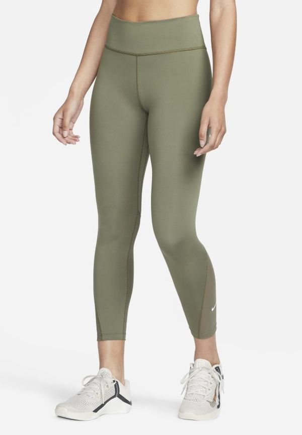 Leggings i 7/8-längd Nike One med mellanhög midja och meshpaneler för kvinnor - Brun