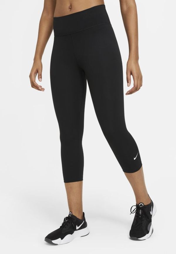 Leggings i caprilängd Nike One med medelhög midja för kvinnor - Svart