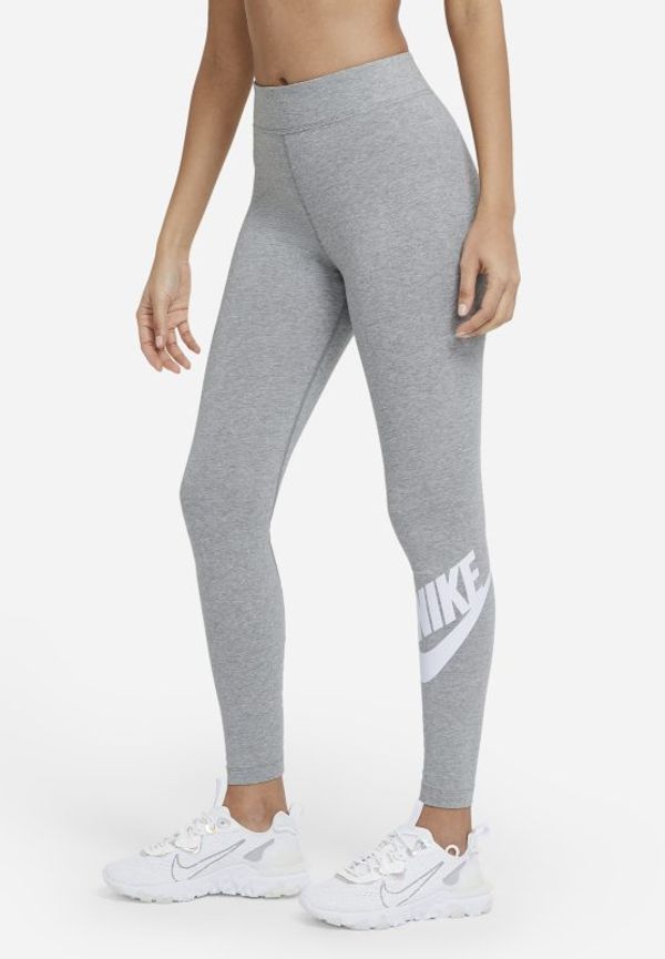Leggings med hög midja och logga Nike Sportswear Essential för kvinnor - Grå