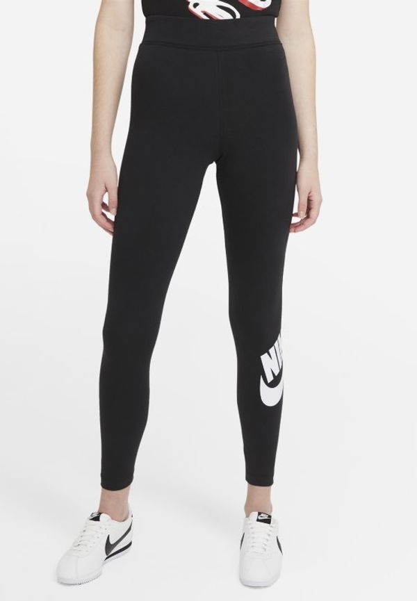 Leggings med hög midja och logga Nike Sportswear Essential för kvinnor - Svart