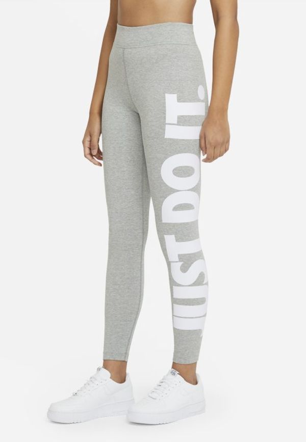 Leggings med hög midja och tryck Nike Sportswear Essential för kvinnor - Grå
