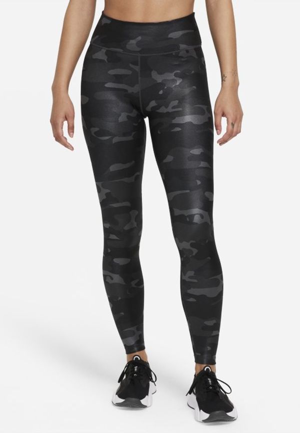 Leggings med mellanhög midja och kamouflagemönster Nike One Dri-FIT för kvinnor - Grå