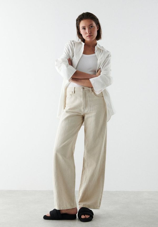 Linen wide jeans