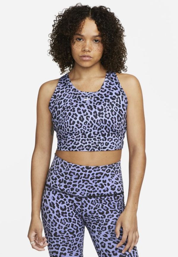 Linne med slimmad passform Nike Dri-FIT One med tryck för kvinnor - Lila