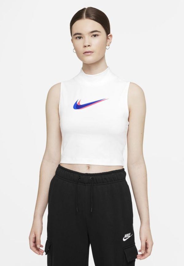 Linne med ståkrage Nike Sportswear för kvinnor - Vit