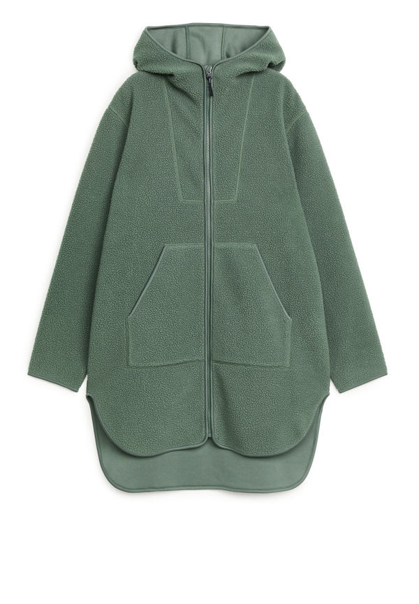 Long Fleece Jacket - Green