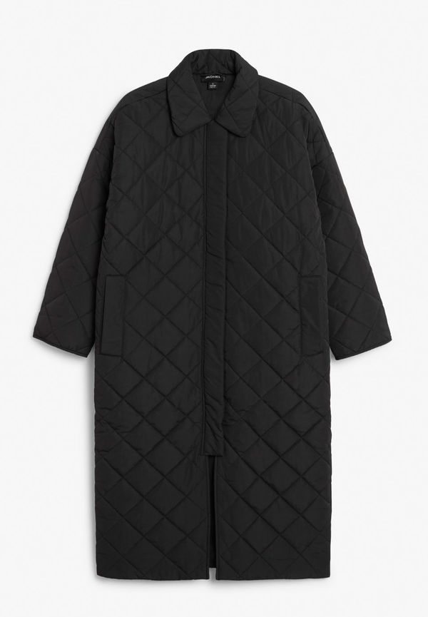 Long quilted coat - Black