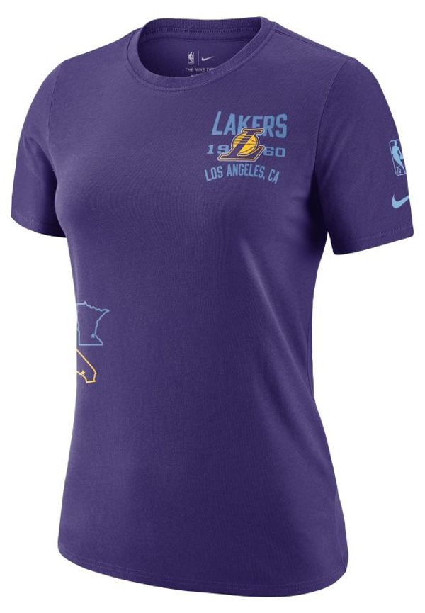 Los Angeles Lakers Courtside City Edition Nike NBA-t-shirt för kvinnor - Lila