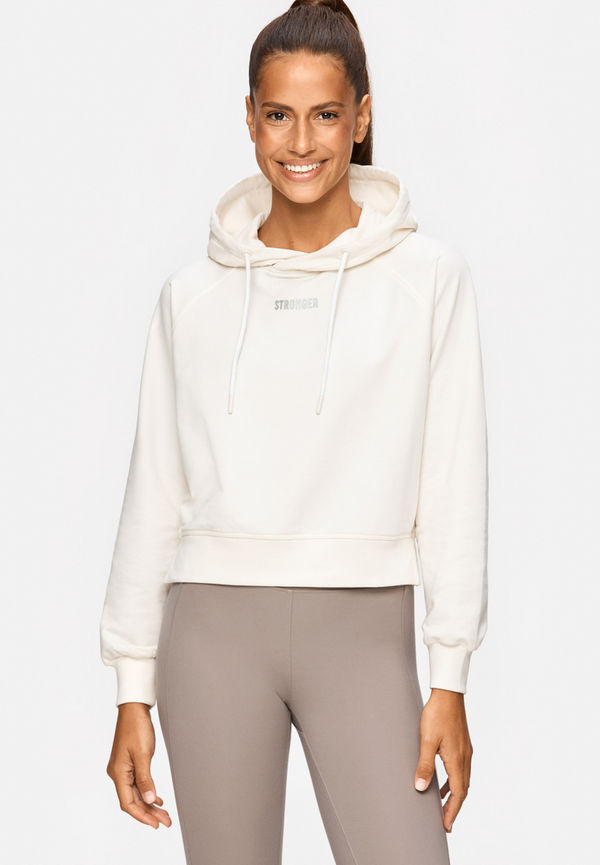 Lounge Cropped Hoodie Off White
