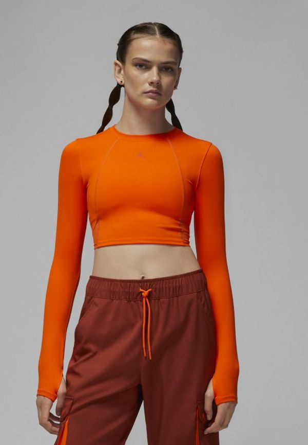 Långärmad kort tröja Jordan Sport för kvinnor - Orange