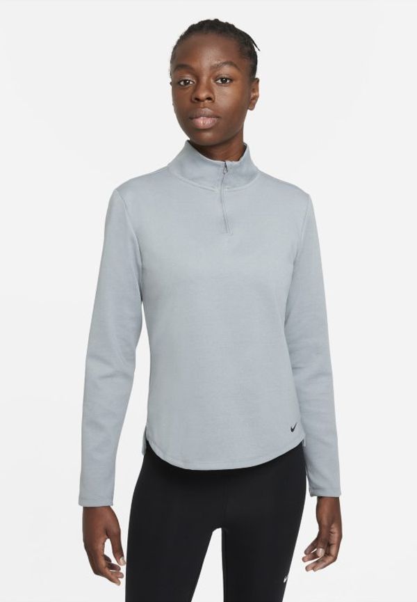 Långärmad tröja med halv dragkedja Nike Therma-FIT One för kvinnor - Grå
