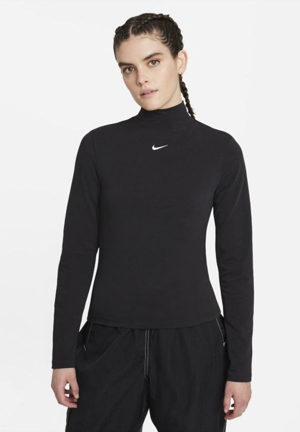 Långärmad tröja med ståkrage Nike Sportswear Collection Essentials för kvinnor - Svart