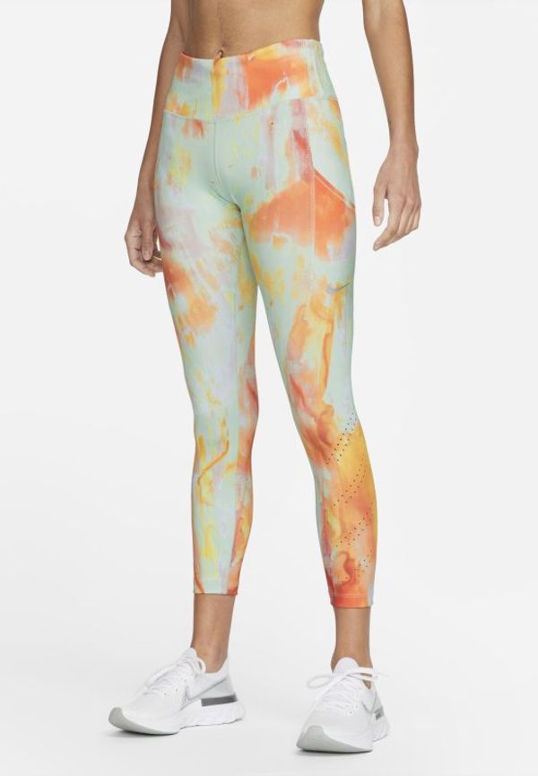Löparleggings i trekvartslängd Nike Dri-FIT Epic Luxe med medelhög midja och ficka för kvinnor - Grön