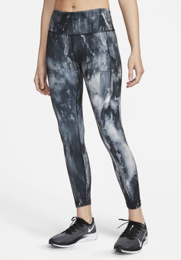 Löparleggings i trekvartslängd Nike Dri-FIT Epic Luxe med medelhög midja och ficka för kvinnor - Svart
