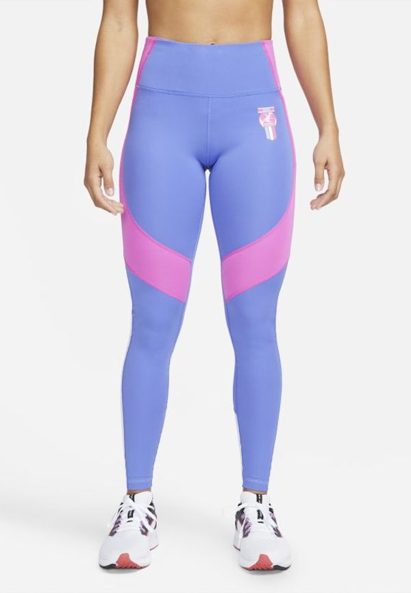 Löparleggings Nike Retro Run Fast för kvinnor - Blå