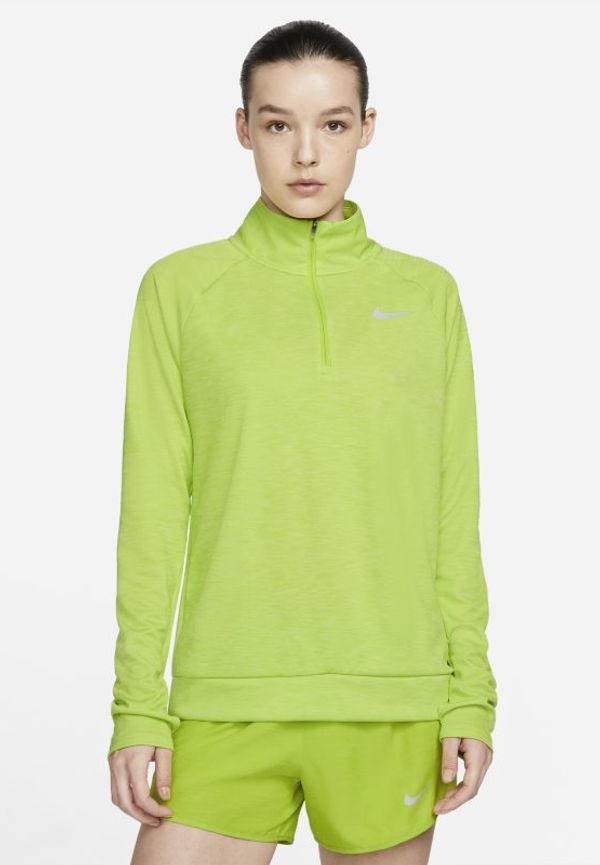 Löpartröja Nike Pacer med kvartslång dragkedja för kvinnor - Grön