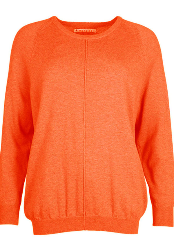 Mansted - Stickade tröjor & koftor - Orange - Dam - Storlek: L
