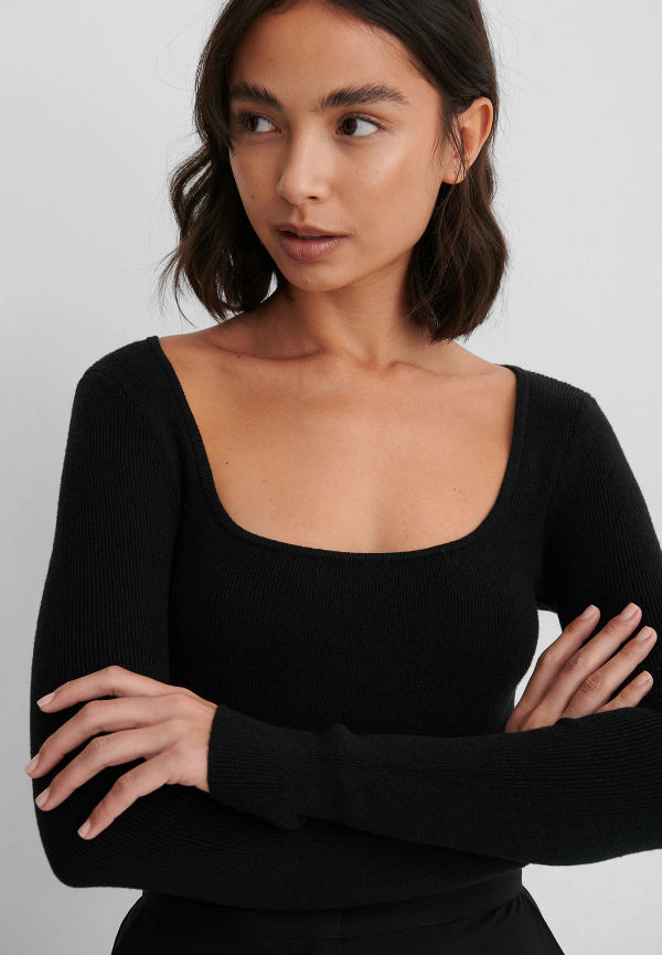 Matiamu By Sofia x NA-KD Recycled bodysuit med lång ärm - Black