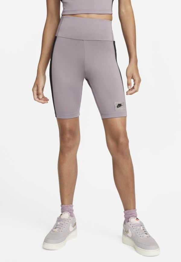 Mönstrade cykelshorts med hög midja Nike Sportswear för kvinnor - Lila