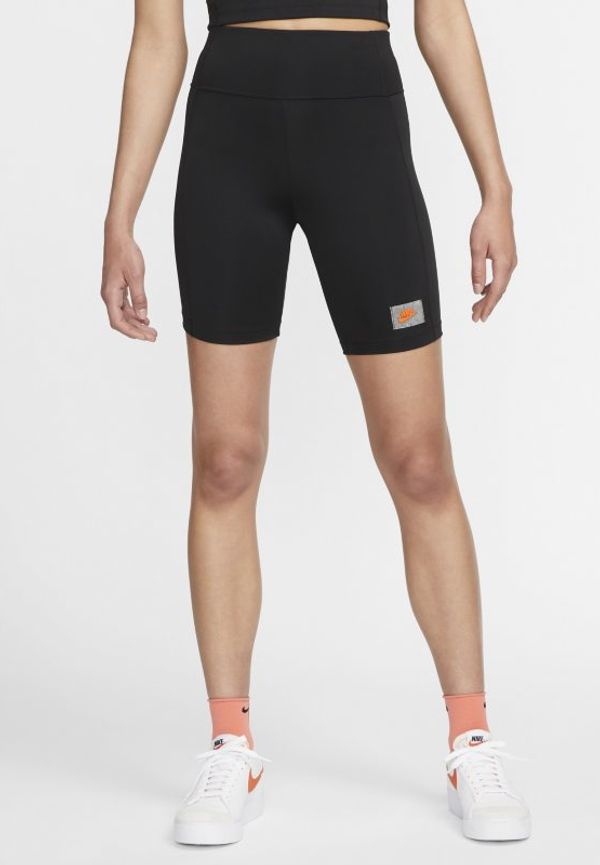 Mönstrade cykelshorts med hög midja Nike Sportswear för kvinnor - Svart