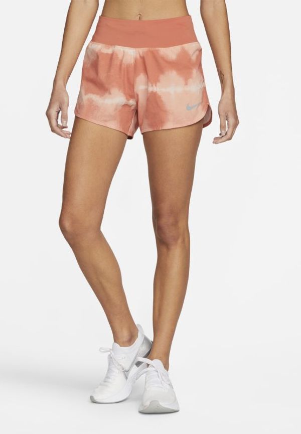 Mönstrade löparshorts Nike Dri-FIT Eclipse med mellanhög midja för kvinnor - Orange