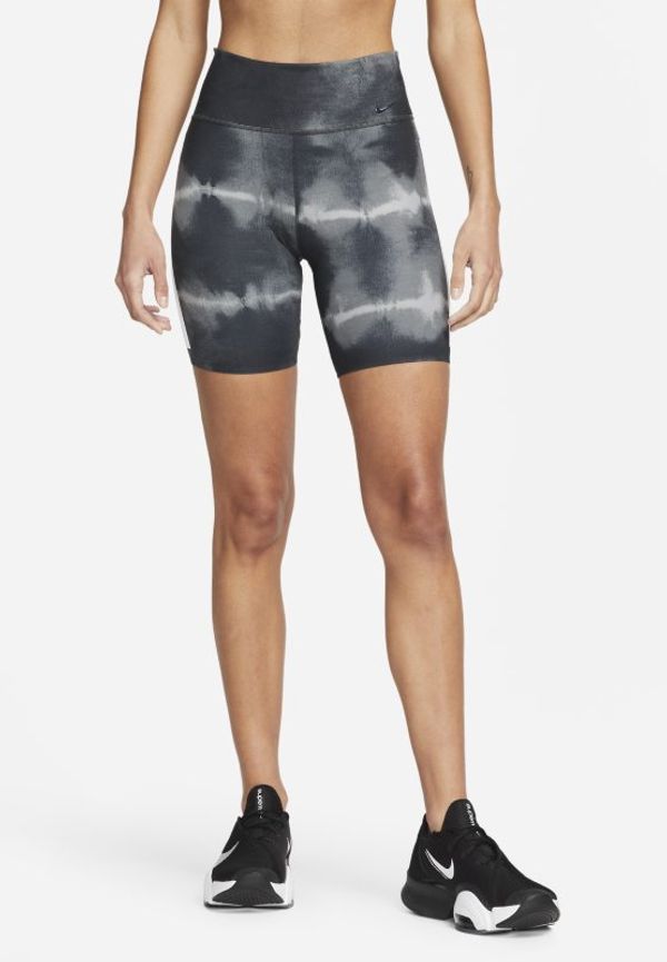 Mönstrade träningsshorts med medelhög midja 18 cm Nike Dri-FIT One för kvinnor - Svart