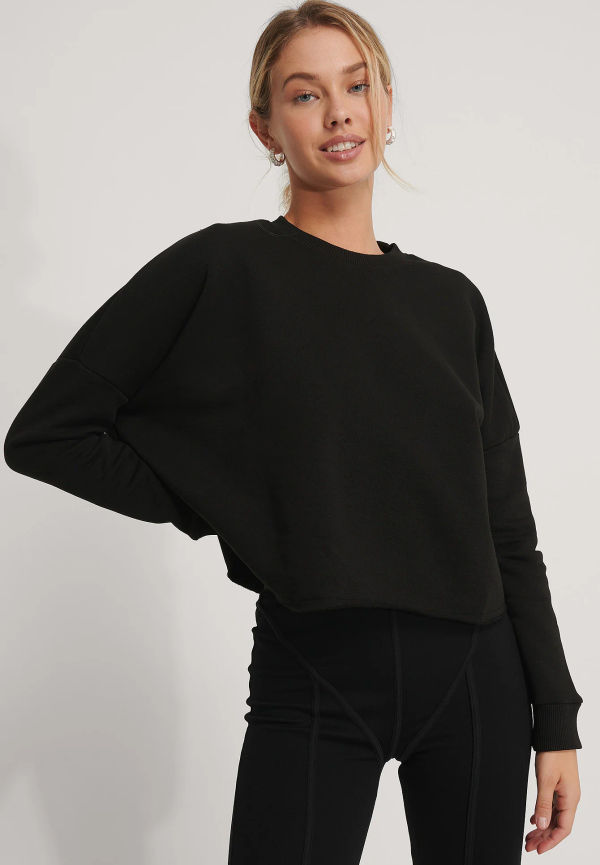 NA-KD Basic Ekologisk baströja - Black