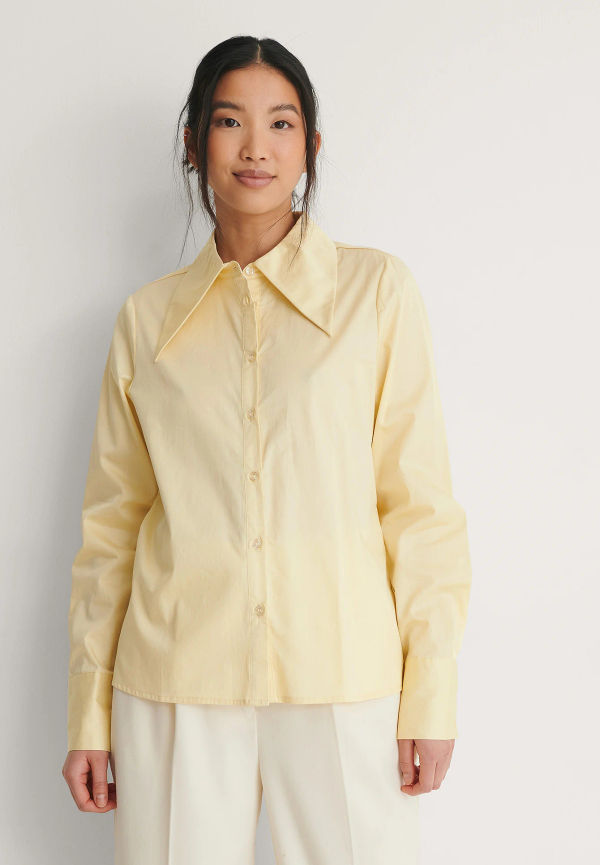 NA-KD Classic Ekologisk skjorta - Yellow