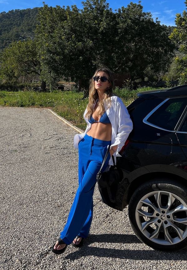 NA-KD Classic Kostymbyxor med hög midja - Blue