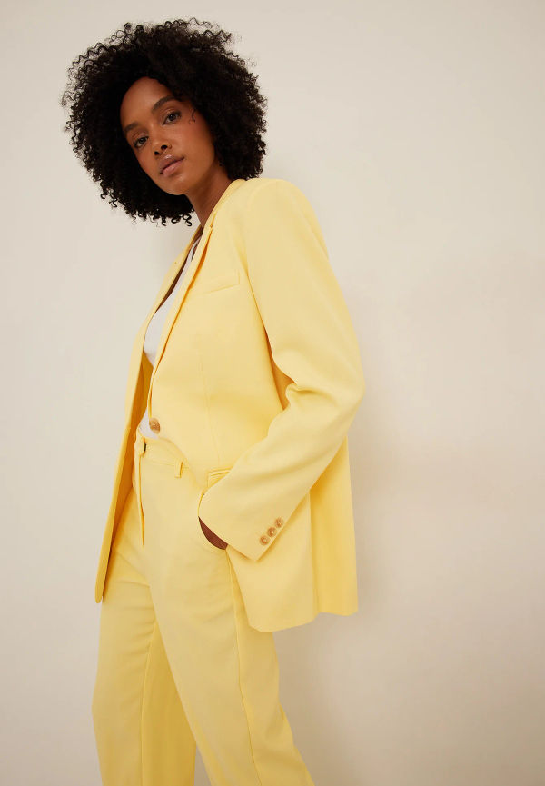 NA-KD Classic Skräddarsydd oversized blazer - Yellow