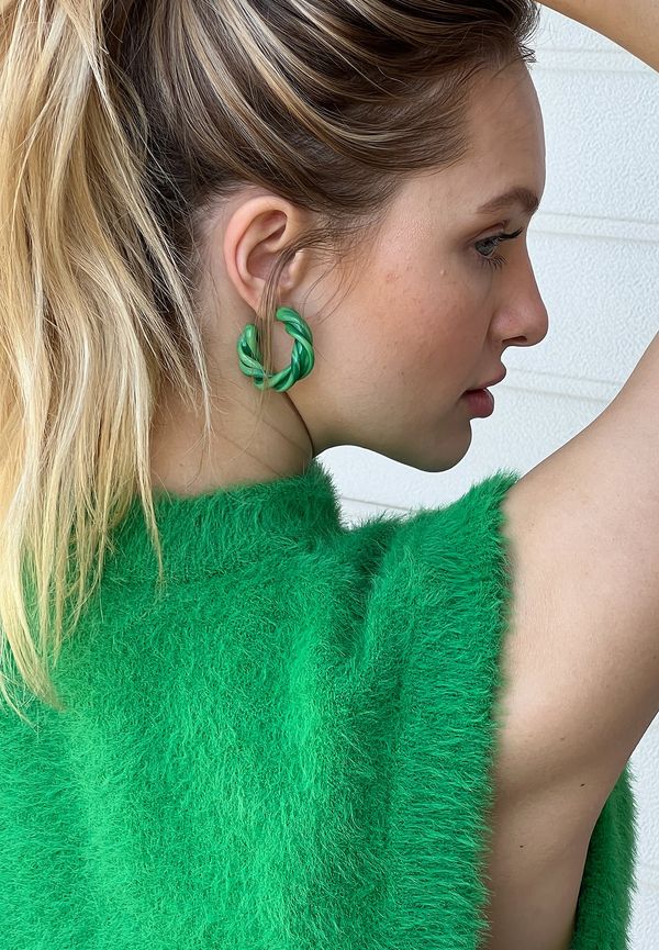 NA-KD Luddig stickad väst - Green