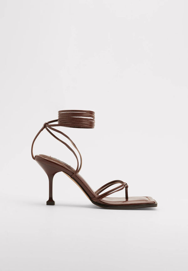 NA-KD Shoes Högklackade skor med remmar - Brown