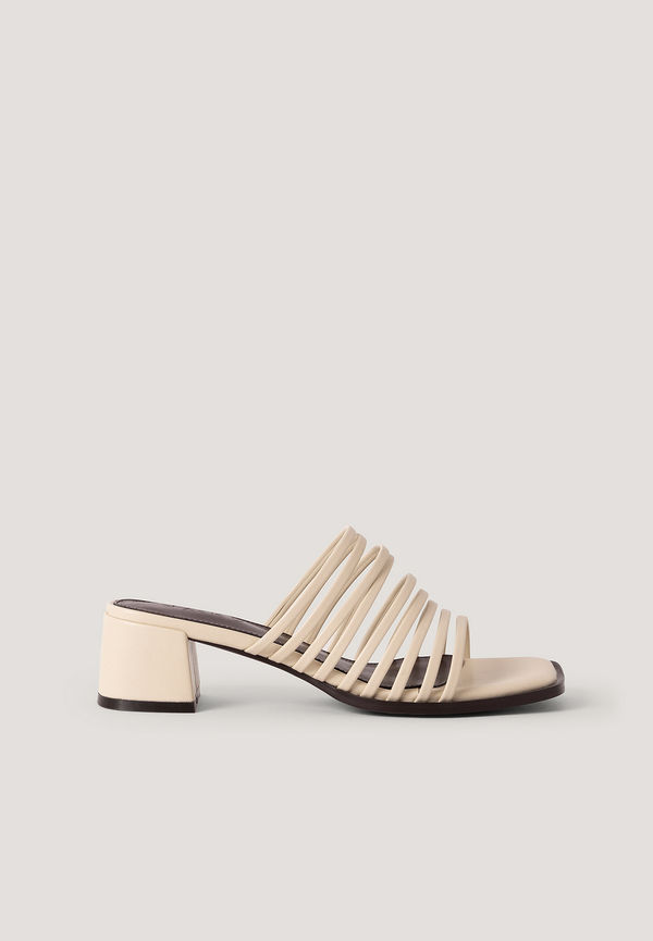 NA-KD Shoes Sandaler Med Blockklack Och Många Remmar - Beige