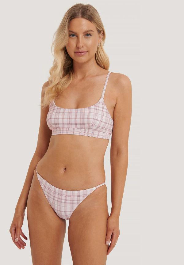 NA-KD Swimwear Bikinitrosor Med Tunna Band - Checkered