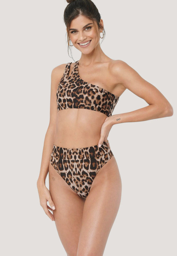 NA-KD Swimwear Maxi Highwaist Bikini Panty - Leopard